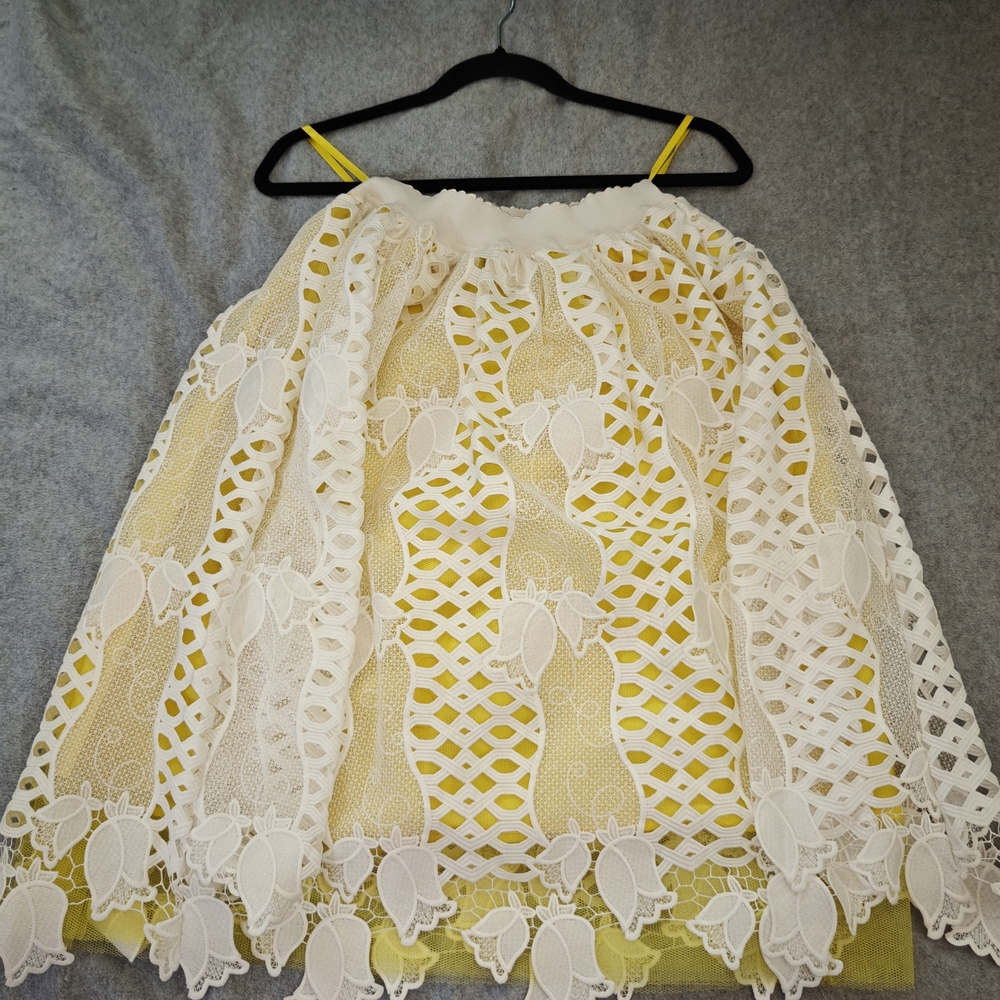 ASOS Cream and White Embellished Bubble Midi Skirt